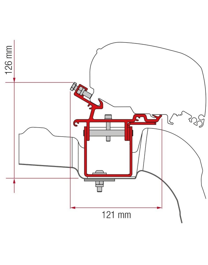 Fiamma F65/F80 Awning Fixing Kit for VW Crafter L3H3 WITHOUT ROOF RAIL - NEW 2020
