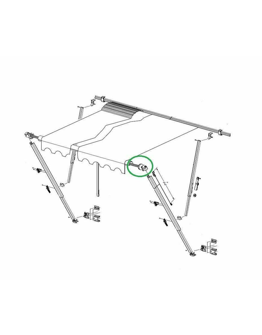 Carefree Spring Assembly Cam End For 8' To 18' Awning (Black)