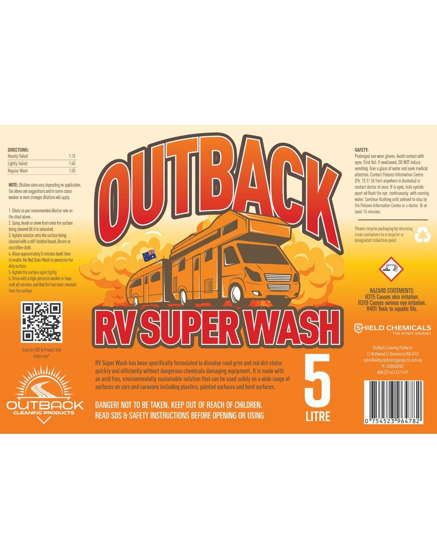Outback RV Superwash Red Dirt & Stain Remover (4 Litres)