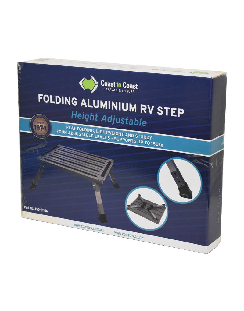 Coast RV Height Adjustable Folding Aluminium RV Step