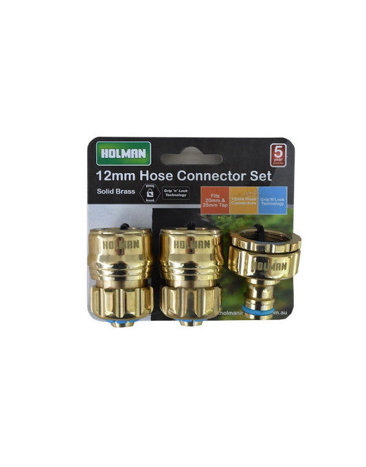Holman 3-Piece Brass Hose Connector Set