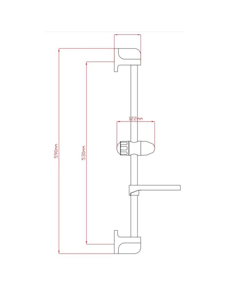 Coast RV Shower Rail with Hose & Soap Dish