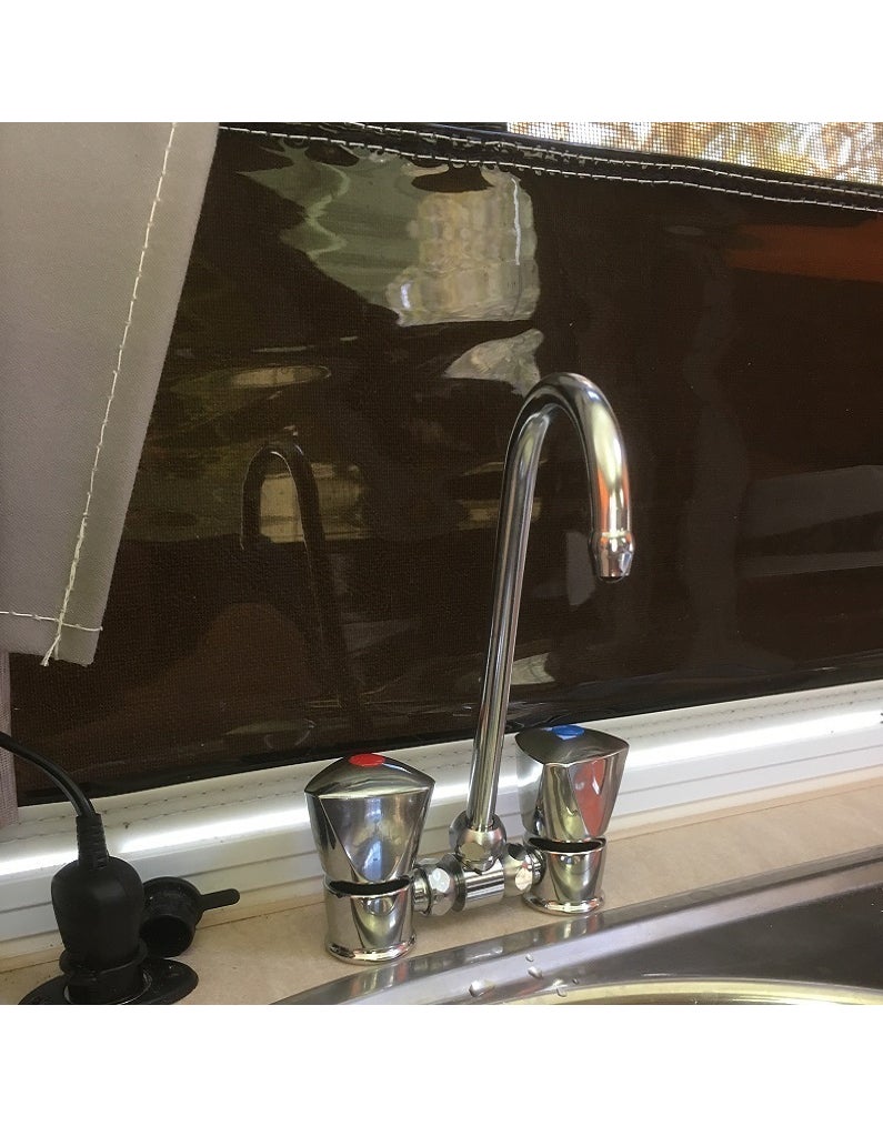 Coast RV Hot and Cold Mixer Faucet with Fold Down Spout