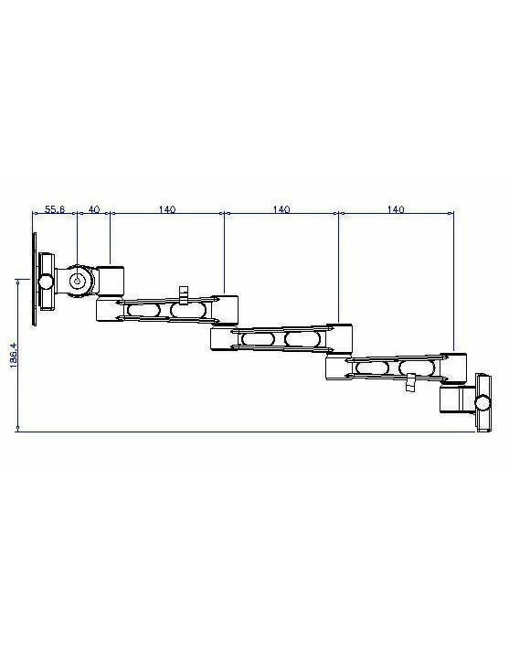 Sphere S2 Black Triple Arm TV Bracket
